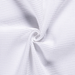 Nid d'abeille recto-verso OEKO-TEX 100 % coton - Blanc / 10 cm