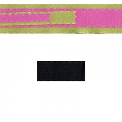 Ruban satin coton non laitonné double-face 25 mm / 14 Noir