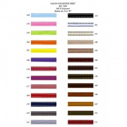 Ruban surpiqué recto-verso polyester 10 mm / 116 Anis - tirets blancs