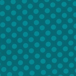 Tissu patchwork MICHAEL MILLER CX1492-TEAL-D : Ta Dot teal foncé/pois teal clair - Coupon 50 x 55 cm