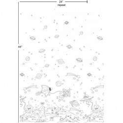 Tissu patchwork MICHAEL MILLER à colorier COLOR ME DC6808-WHIT-D : Space Adventures / M