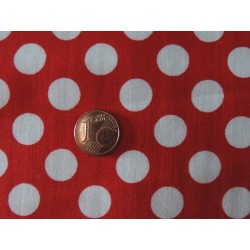 Tissu patchwork MICHAEL MILLER CX1492-REDX-D : Ta Dot rouge/pois blanc - Coupon 50 x 55 cm