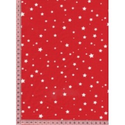 Coated poplin fabric LINNA MORATA® printed red stardust / Cutting 50x75 cm