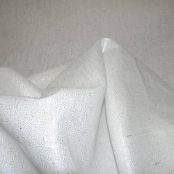 Toile de lin neige flammée métallisée - Argent / 10 cm