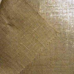 Toile de lin naturelle flammée métallisée - Cuivre / 10 cm