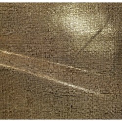 Toile de lin naturelle flammée métallisée - Cuivre / 10 cm