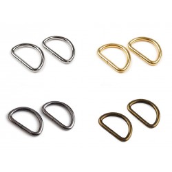 Anneau métal forme D (demi-lune) non soudé Ø3.5 mm / 25 mm