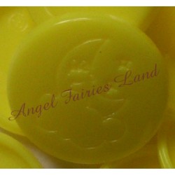 Lot de 10 jeux complets de pressions KAM Gravées lune/étoile - B07 Jaune citron