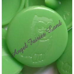 Lot de 10 jeux complets de pressions KAM Gravées hibou - B14 Vert