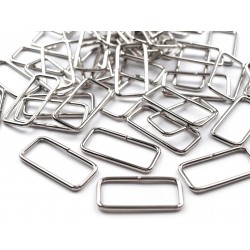 Anneau métal forme rectangle 16x39 mm non soudé Ø2.67 mm / 1 Argent