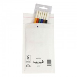 Enveloppe bulles Kraft blanc FSC – Format B12 14x22,5 cm