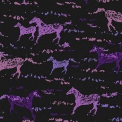 Tissu patchwork MICHAEL MILLER CX6000-PURP-D : Wild horses - Coupon 50 x 55 cm