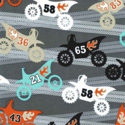 Tissu patchwork MICHAEL MILLER CX6294-GRAY-D : Motorama - Coupon 50 x 55 cm