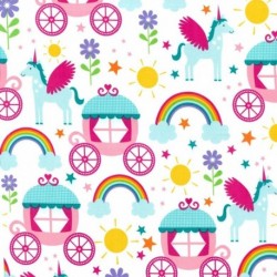 Tissu patchwork MICHAEL MILLER CX6339-PRIN-D : Rainbows & unicorns - Coupon 50 x 55 cm