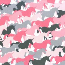 Tissu patchwork MICHAEL MILLER CX6364-GIRL-D : Unicorn herd girl - Coupon 50 x 55 cm