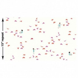 Tissu patchwork MICHAEL MILLER DC6228-PINK-D : With The Birds - Coupon 50 x 55 cm