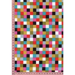 Laminate fabric MICHAEL MILLER Multicolored square pixels CX4310-CUBES / Cutting env. 50x50 cm