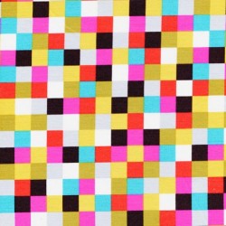 Laminate fabric MICHAEL MILLER Multicolored square pixels CX4310-CUBES / Cutting env. 50x50 cm